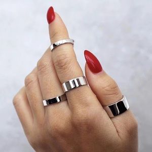 2-6mm Band Ring Gold Plated Wedding Stainless STL